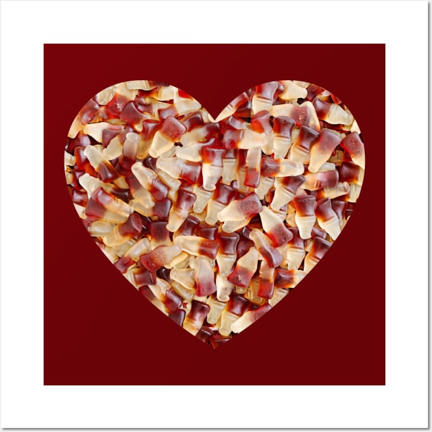 Gummy Cola Bottles Candy Heart Wall Art by love-fi